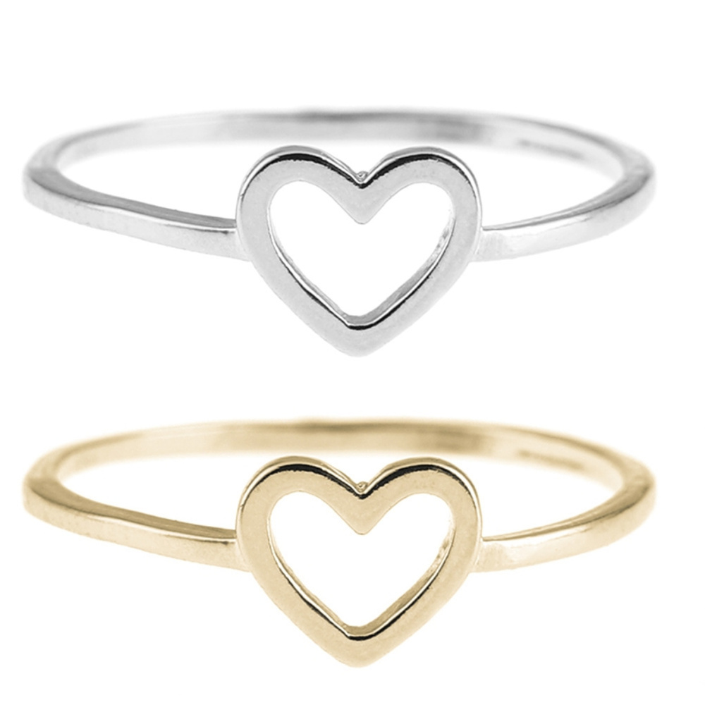 dainty golden heart ring - Picture 4 of 5